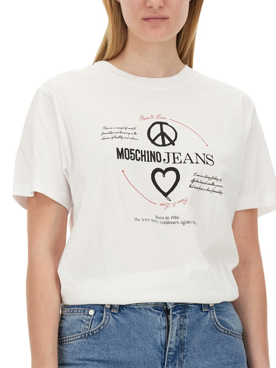 MOSCHINO JEANS T-SHIRT WITH PRINT