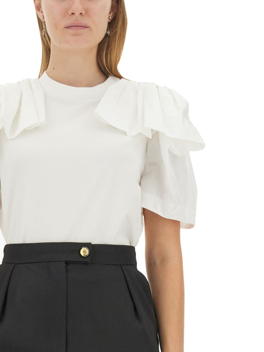 Alexander Mcqueen T-SHIRT WITH RUFFLES