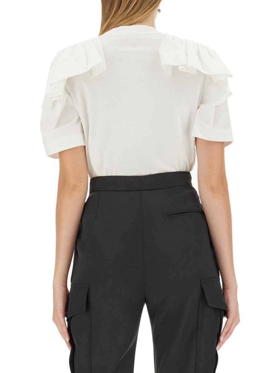 Alexander Mcqueen T-SHIRT WITH RUFFLES