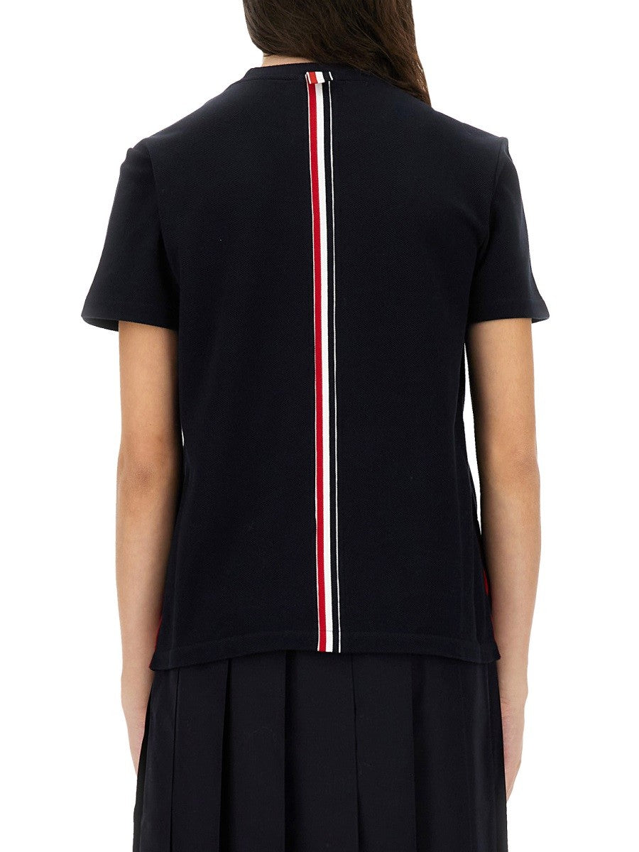 THOM BROWNE T-SHIRT WITH STRIPES
