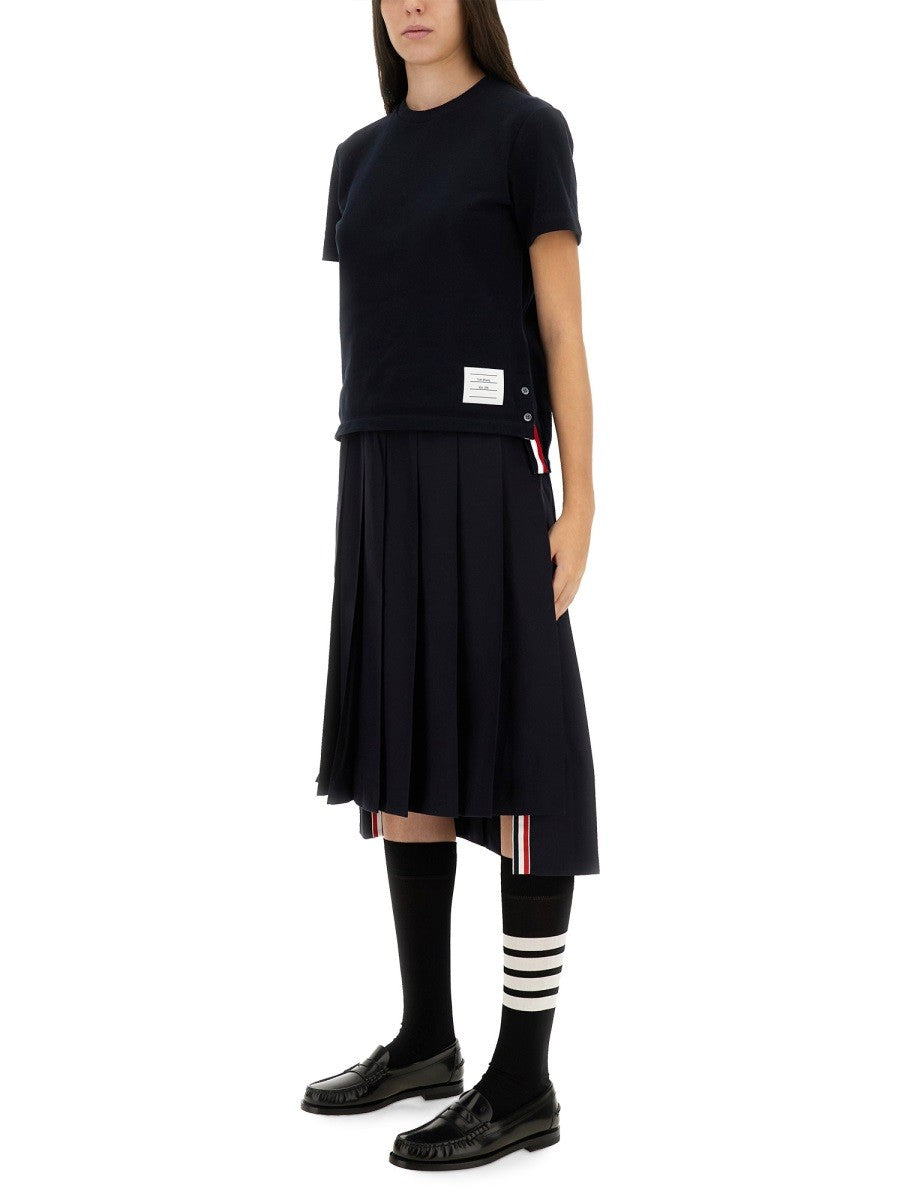 THOM BROWNE T-SHIRT WITH STRIPES