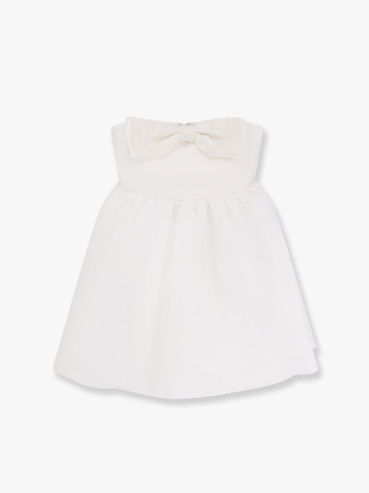 SELF PORTRAIT Taffeta décolleté dress with bow