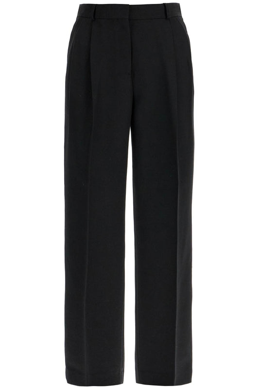 TOTEME tailored high-waisted wide-leg pants black sustainable materials