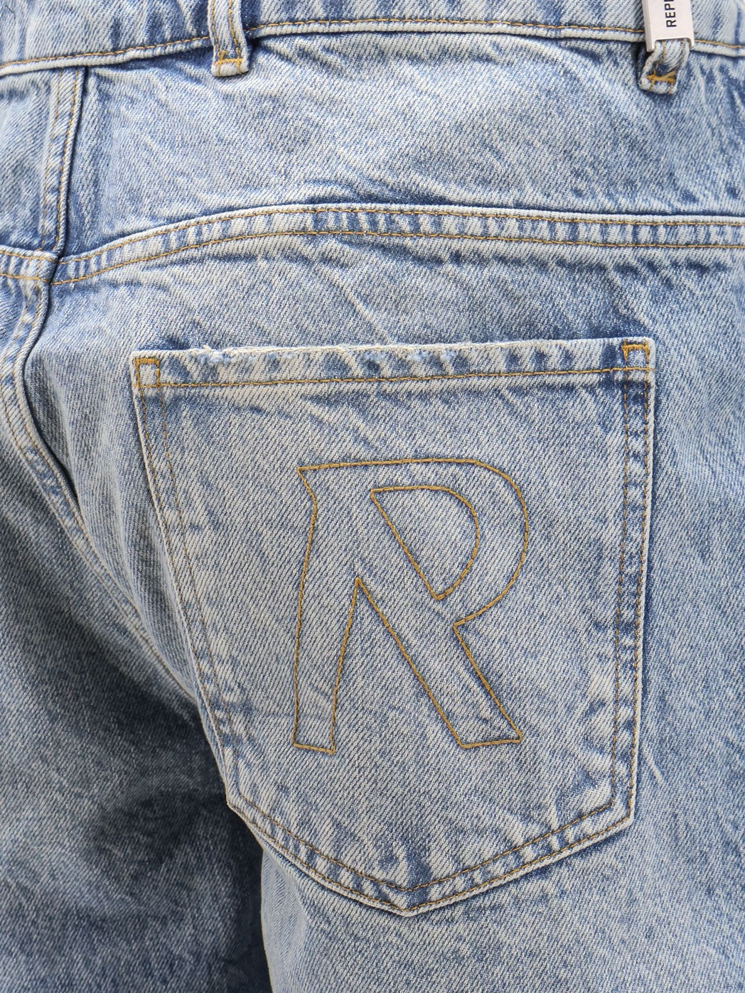Represent Tailored stone-washed denim bermuda shorts
