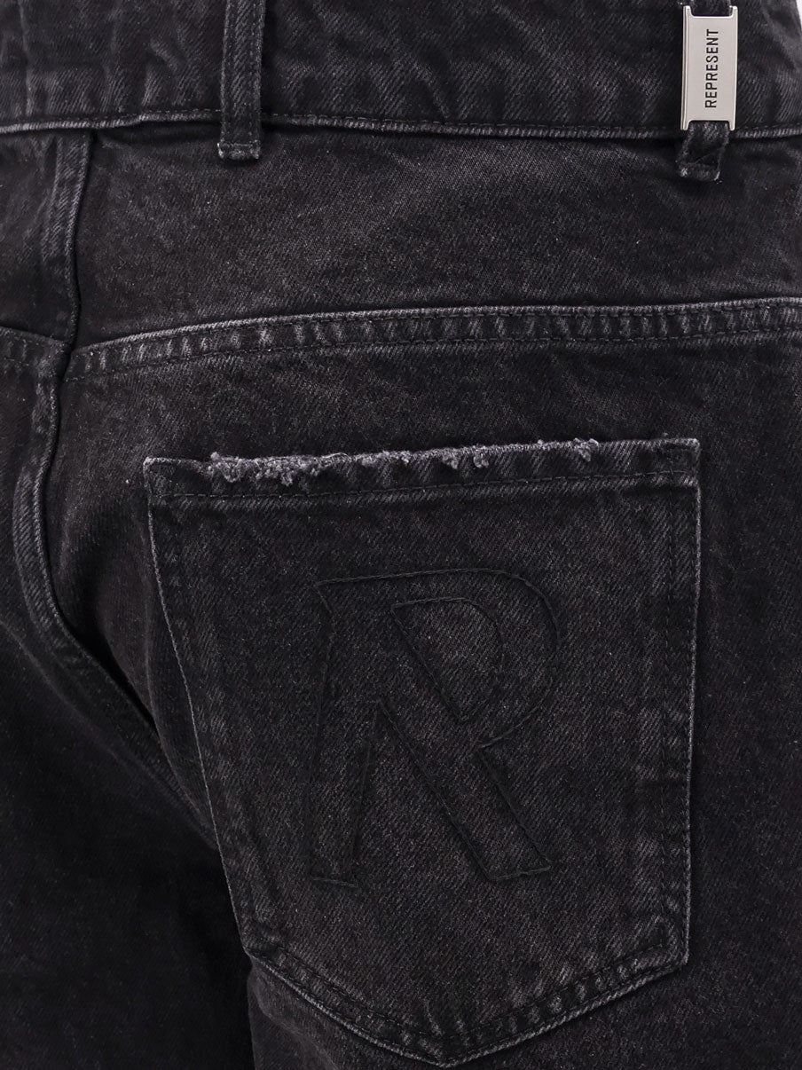 Represent Tailored stone-washed denim bermuda shorts