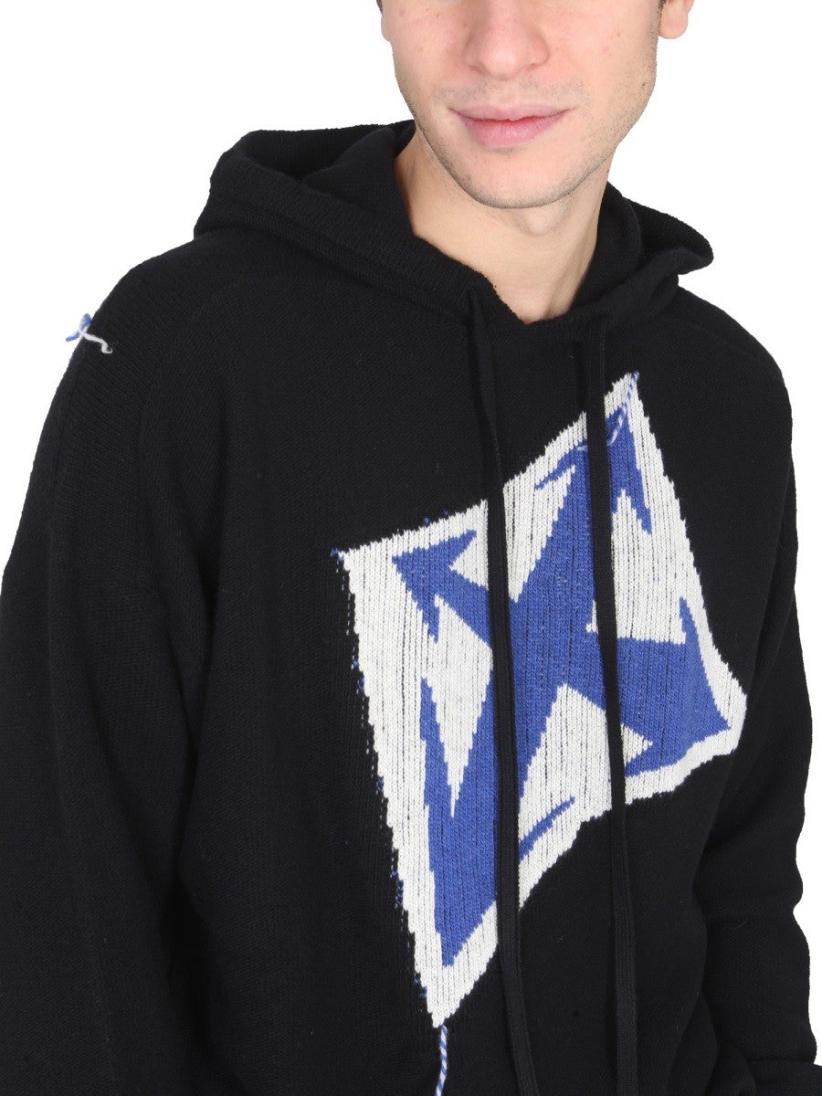 Off-white "THUNDER ARROW" HOODED JERSEY