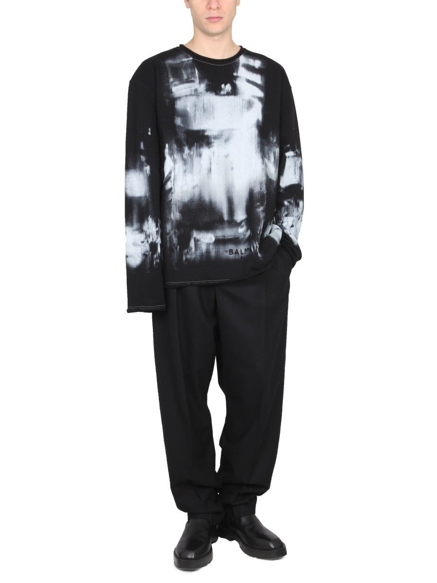 Balmain TIE DYE PATTERN CREWNECK SWEATSHIRT