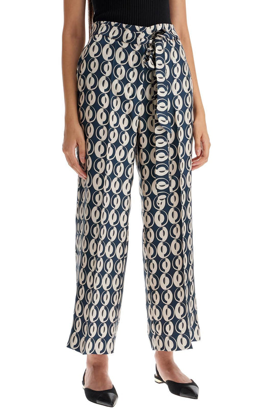 'S MAX MARA timeb cropped pants in printed silk