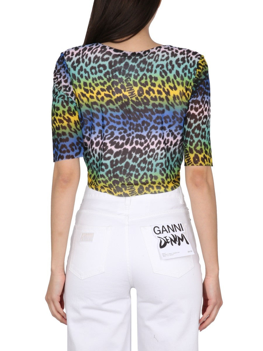 GANNI TOP ANIMALIER