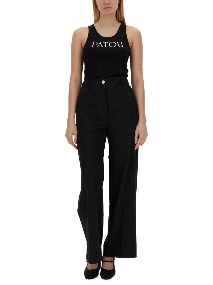 PATOU TOP WITH LOGO PRINT