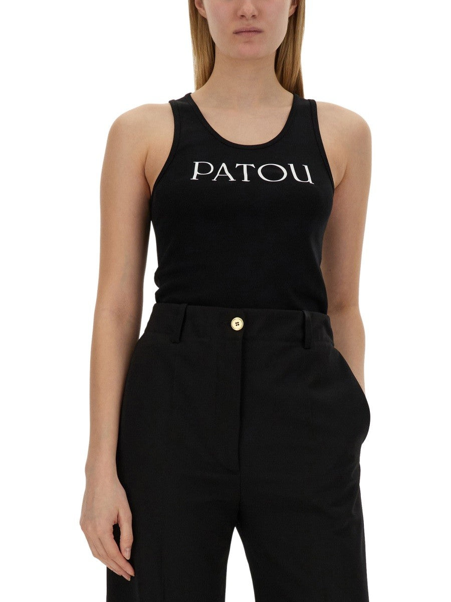 PATOU TOP WITH LOGO PRINT