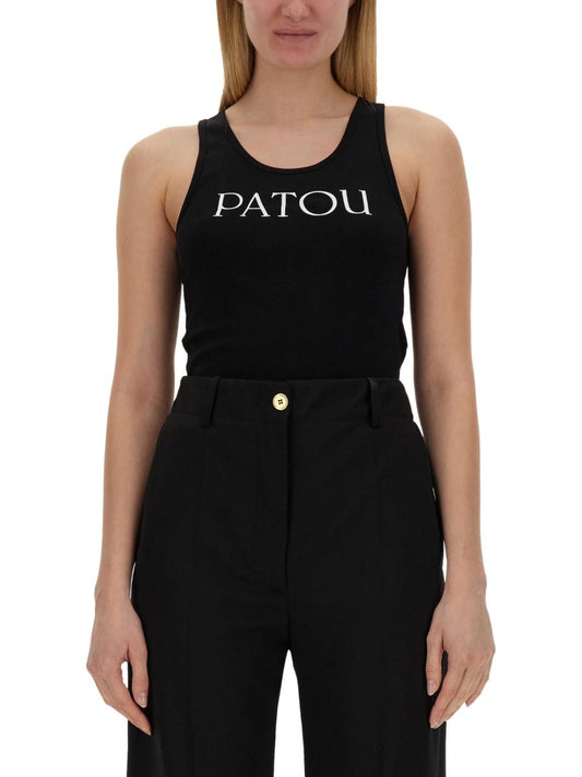 PATOU TOP WITH LOGO PRINT