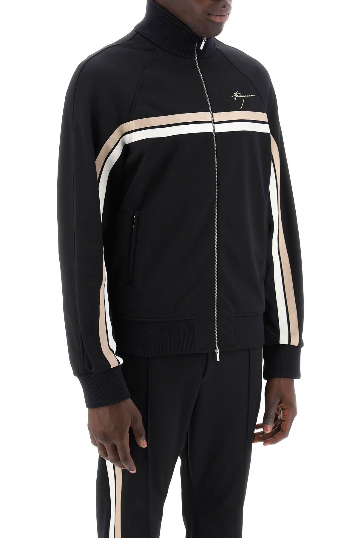 Ferragamo 'track sweatshirt with two-tone