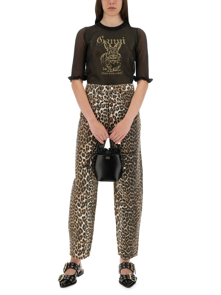 GANNI TRANSPARENT JACQUARD TOP