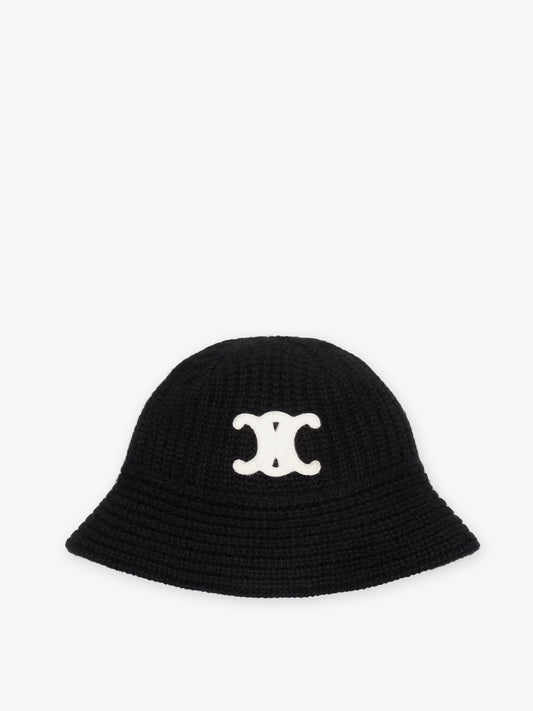 Celine Triomphe cashmere cloche hat