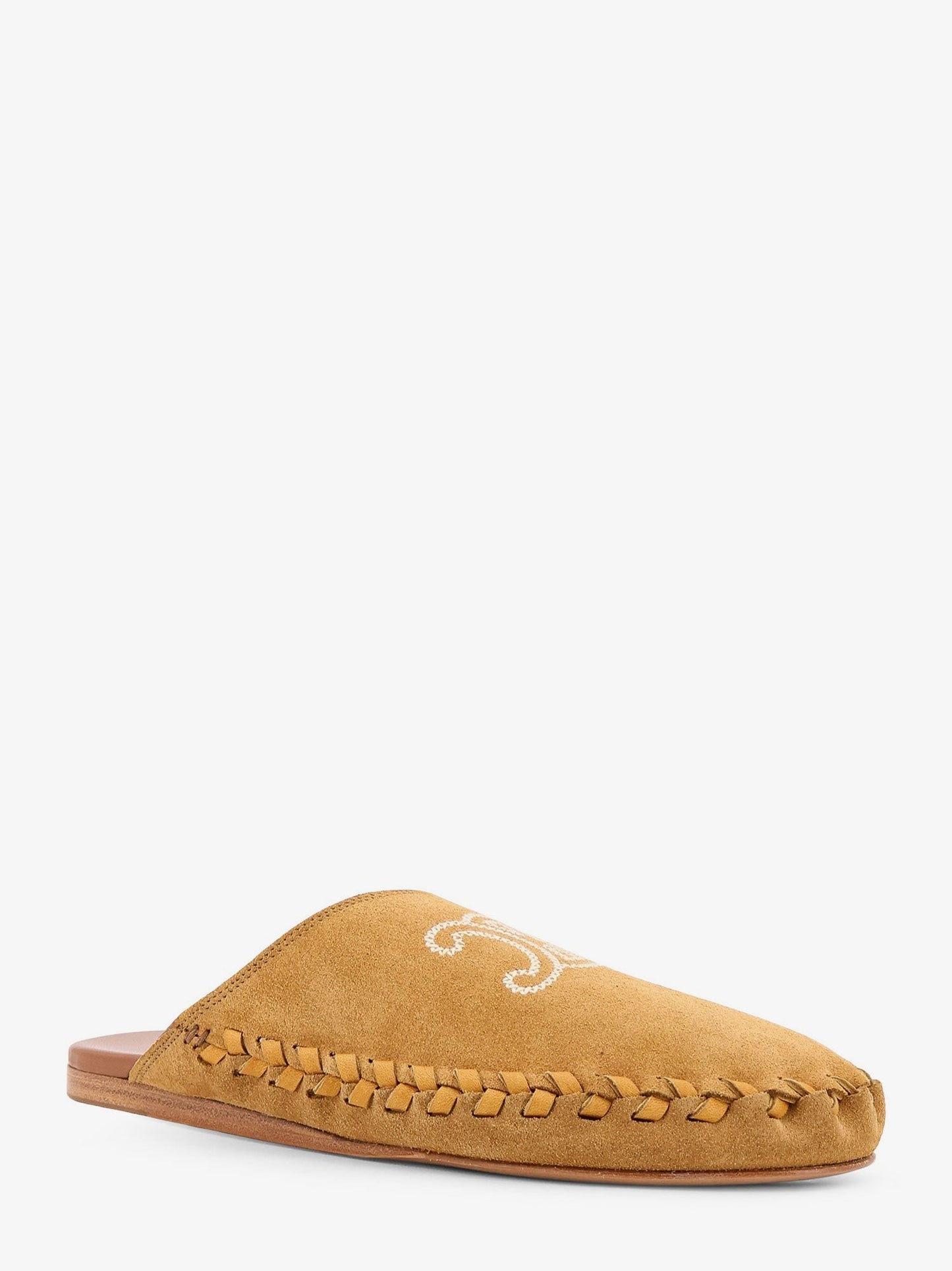 Celine Triomphe Mule 05 suede and leather sandals