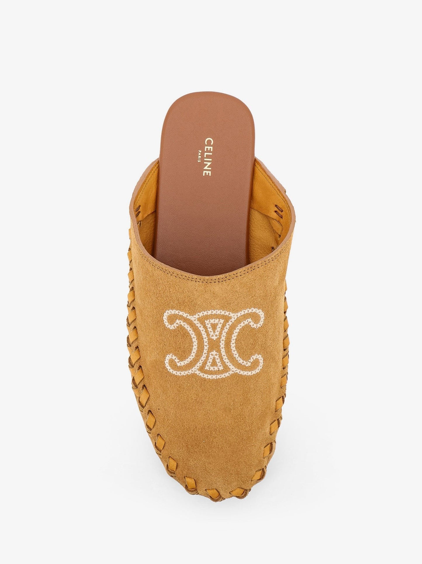 Celine Triomphe Mule 05 suede and leather sandals