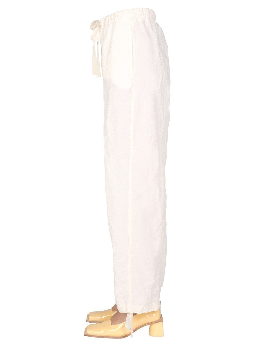 JIL SANDER TROUSERS WITH DRAWSTRING