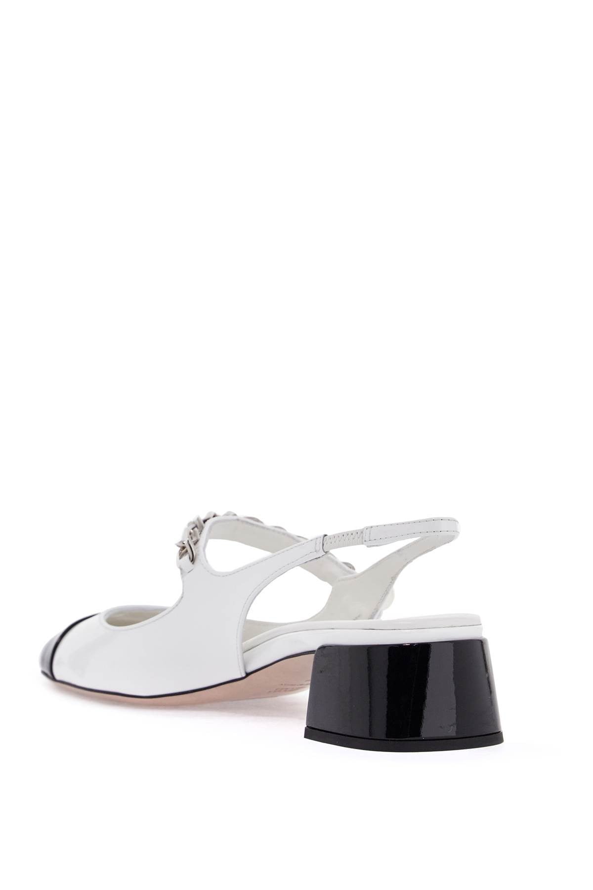 Miu Miu two-tone patent leather slingback dé