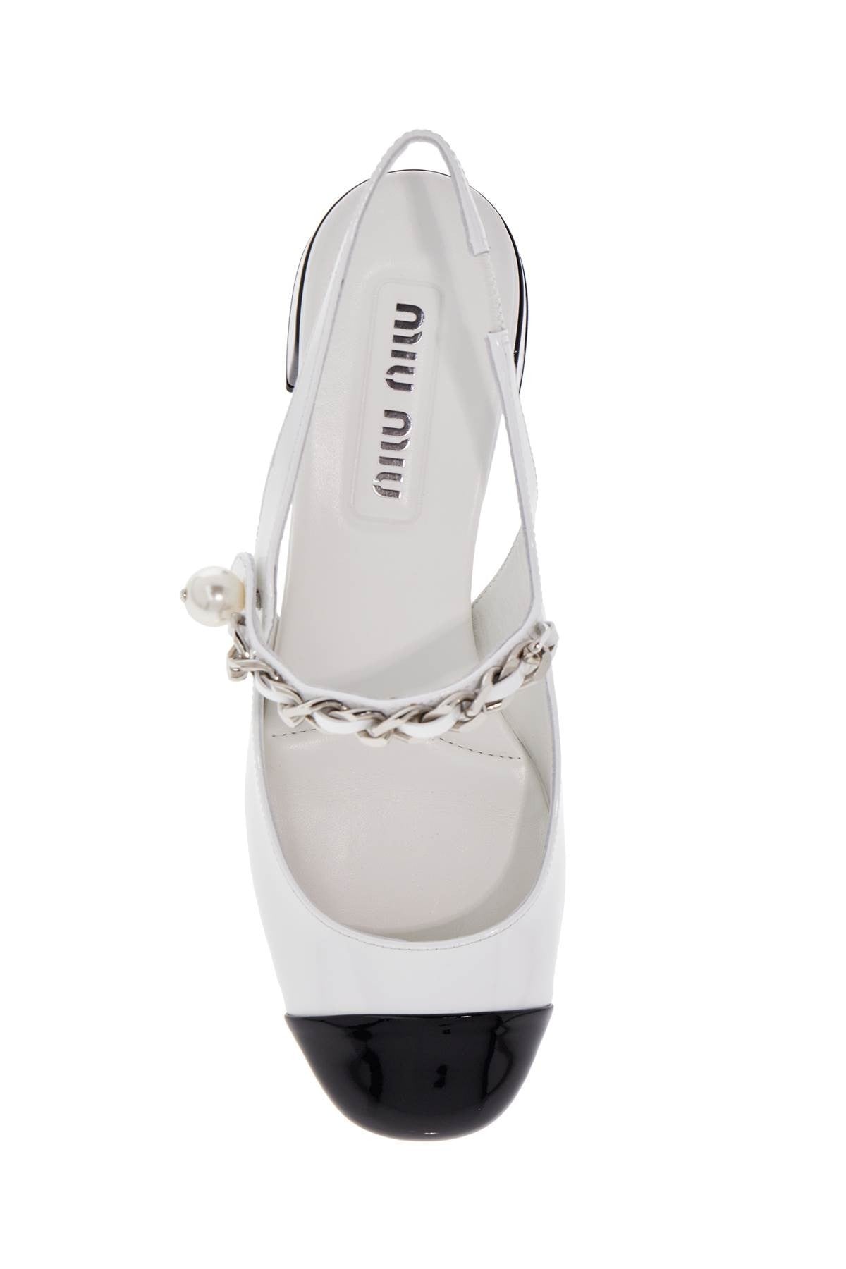 Miu Miu two-tone patent leather slingback dé