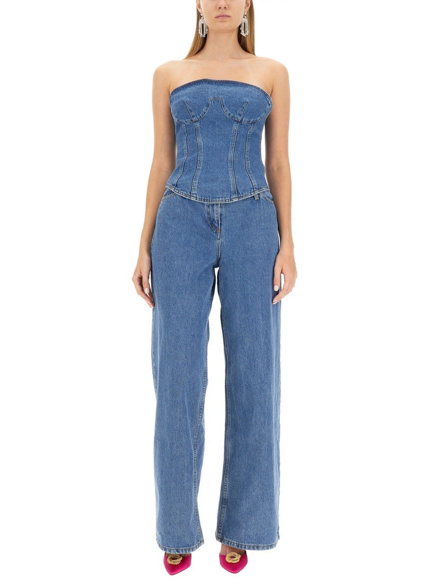 MAGDA BUTRYM ULTRA LOW WAIST WIDE LEG JEANS