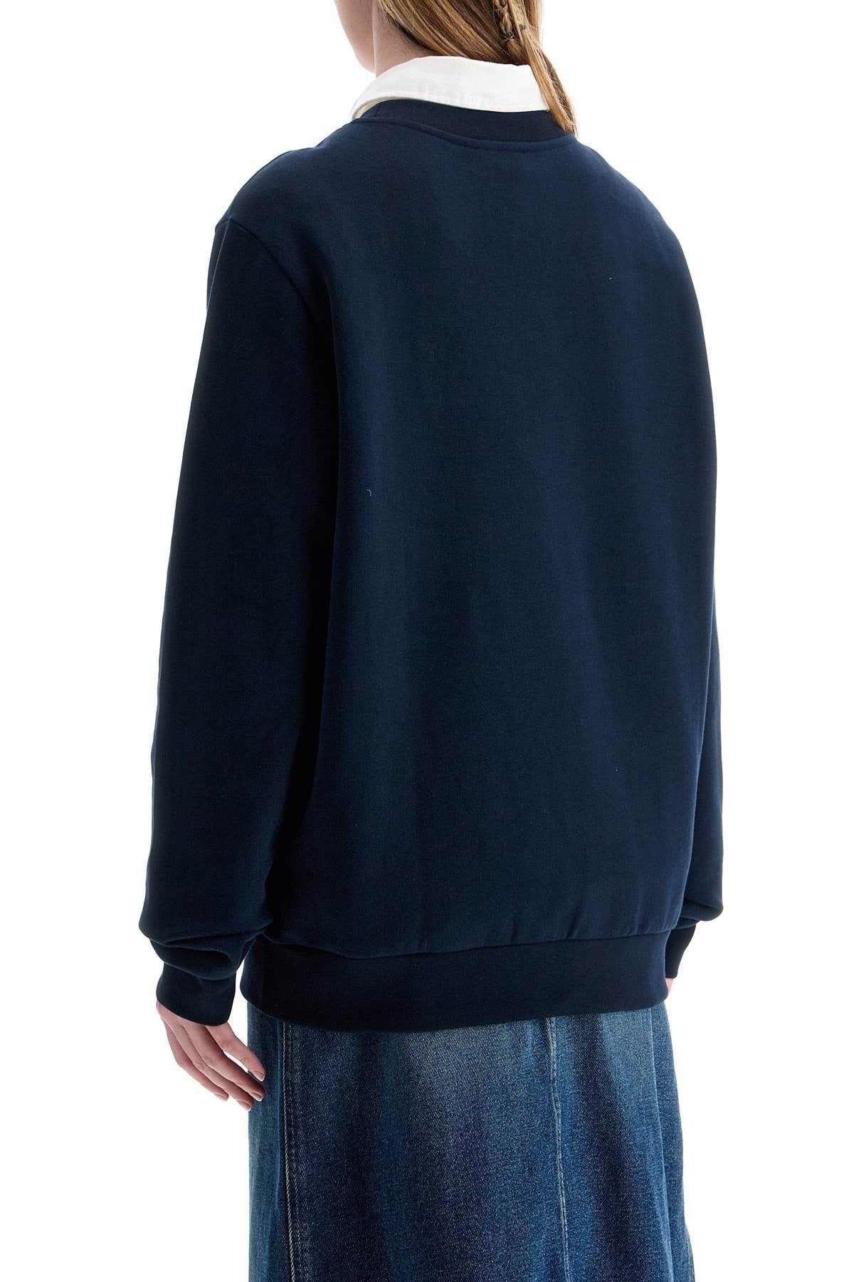 A.P.C. unisex dark blue organic cotton sweatshirt with embroidered logo