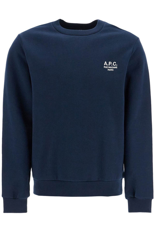 A.P.C. unisex dark blue organic cotton sweatshirt with embroidered logo