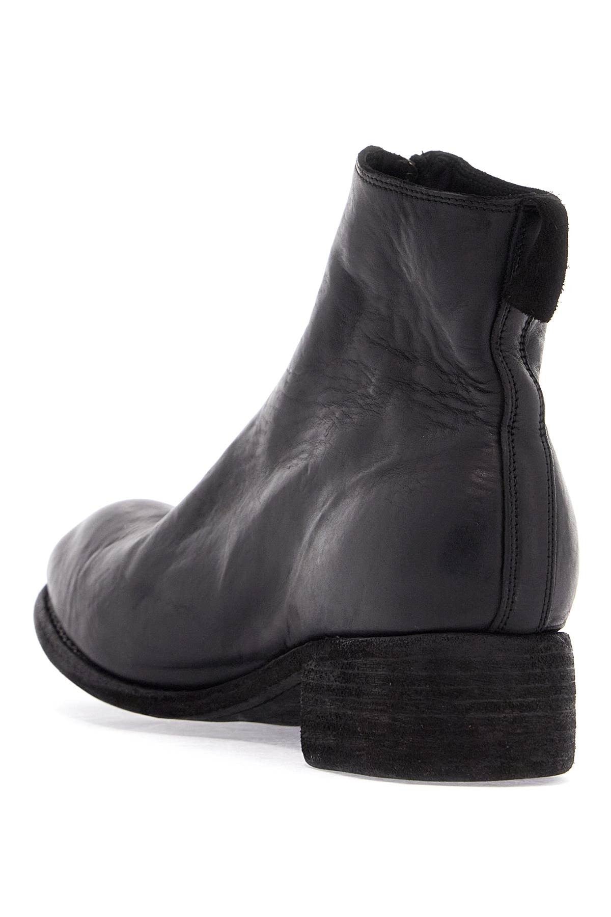 GUIDI unisex leather boots in black horse and calfskin with metal zip