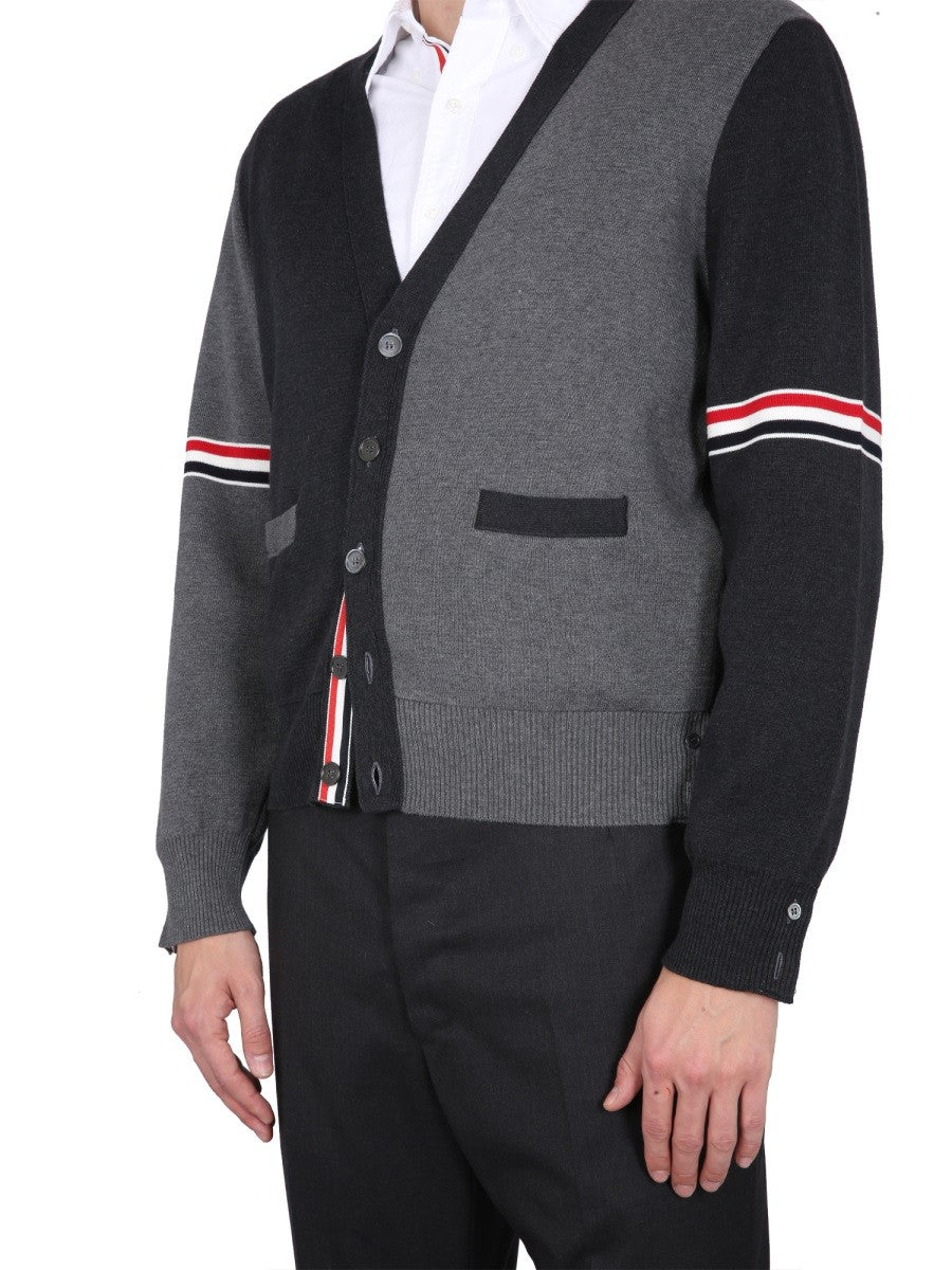 THOM BROWNE V-NECK CARDIGAN