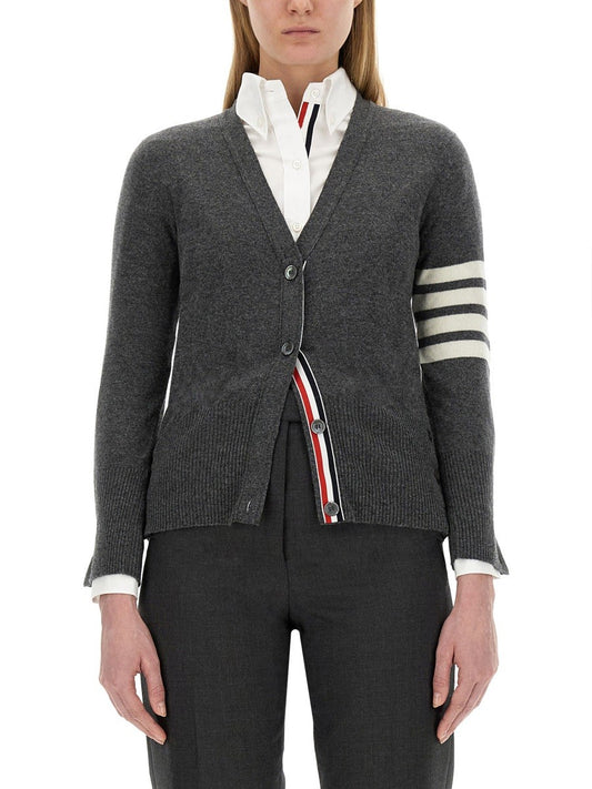 THOM BROWNE V-NECK CARDIGAN