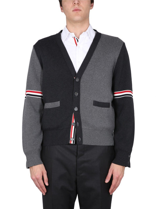 THOM BROWNE V-NECK CARDIGAN