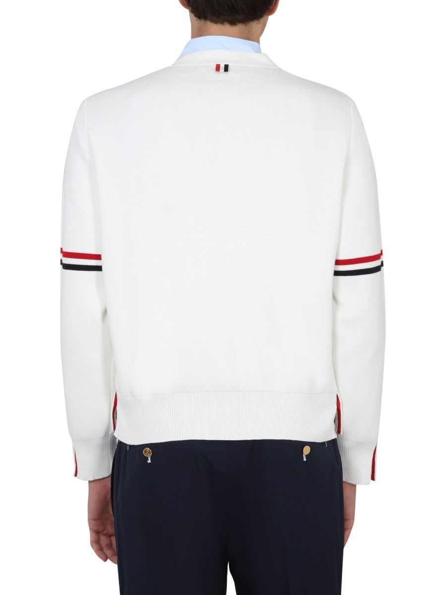 THOM BROWNE V-NECK CARDIGAN