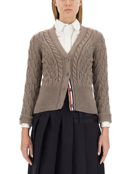 THOM BROWNE V-NECK CARDIGAN