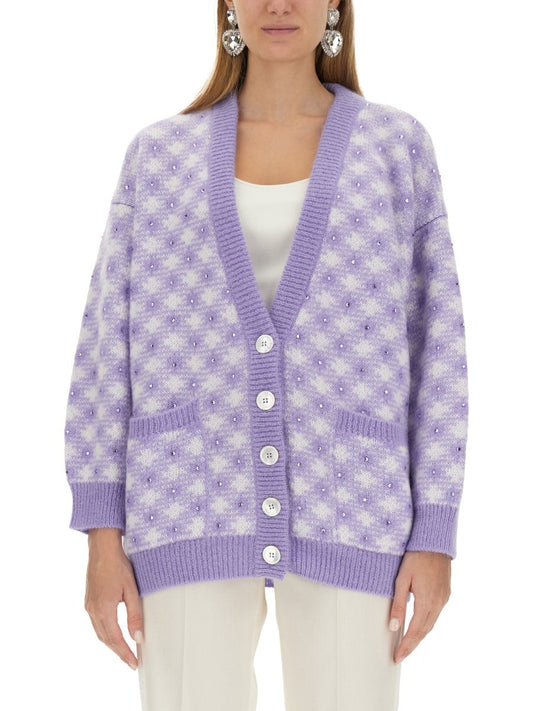 ALESSANDRA RICH V-NECK CARDIGAN