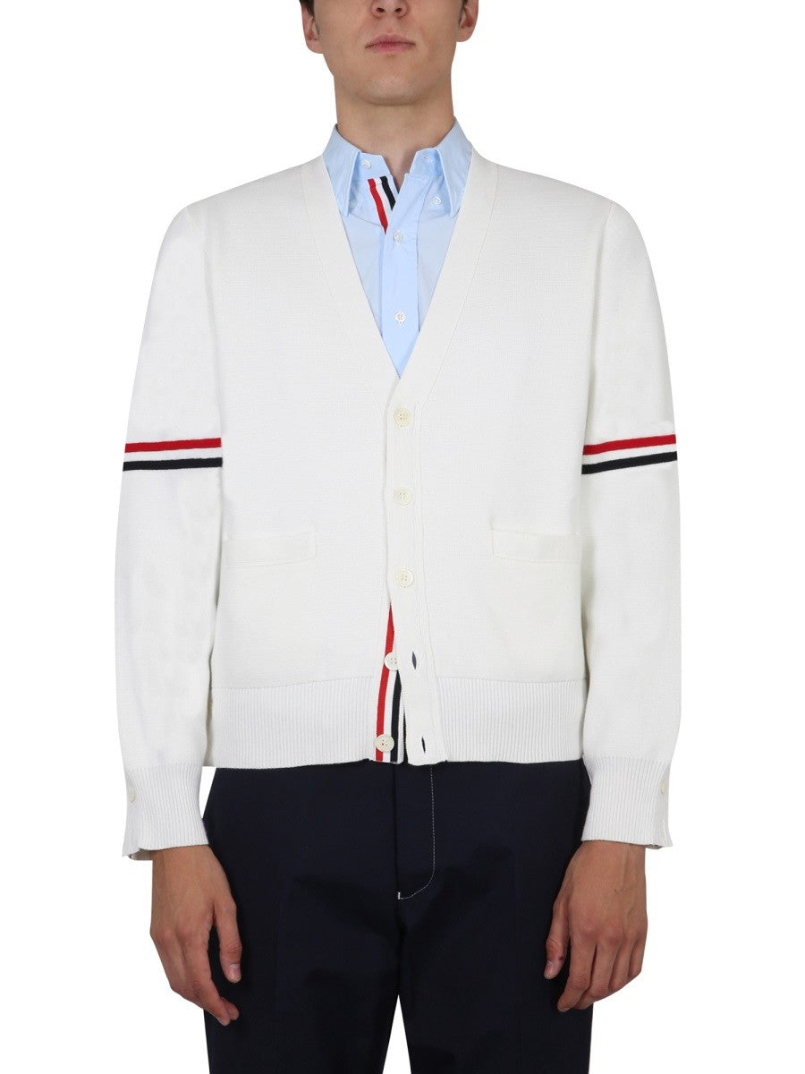 THOM BROWNE V-NECK CARDIGAN