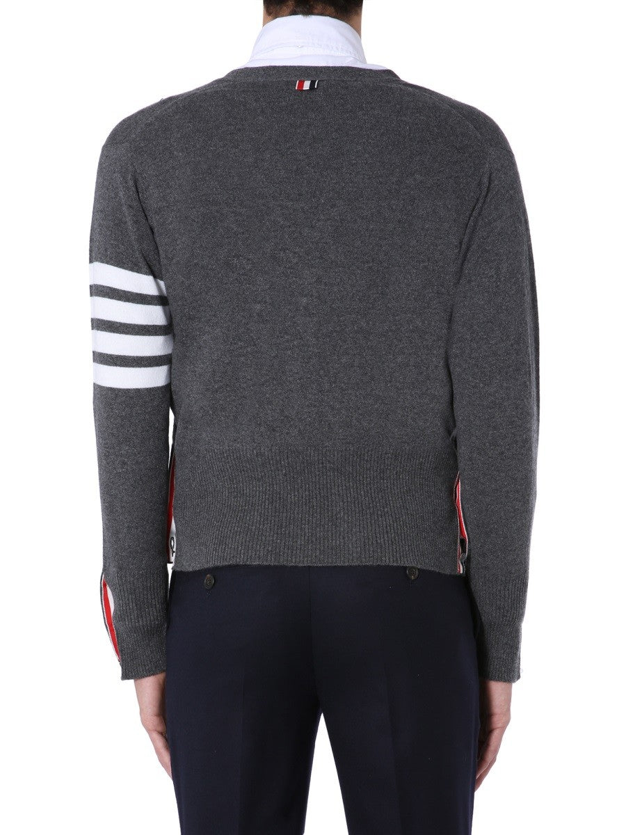 THOM BROWNE V-NECK CARDIGAN