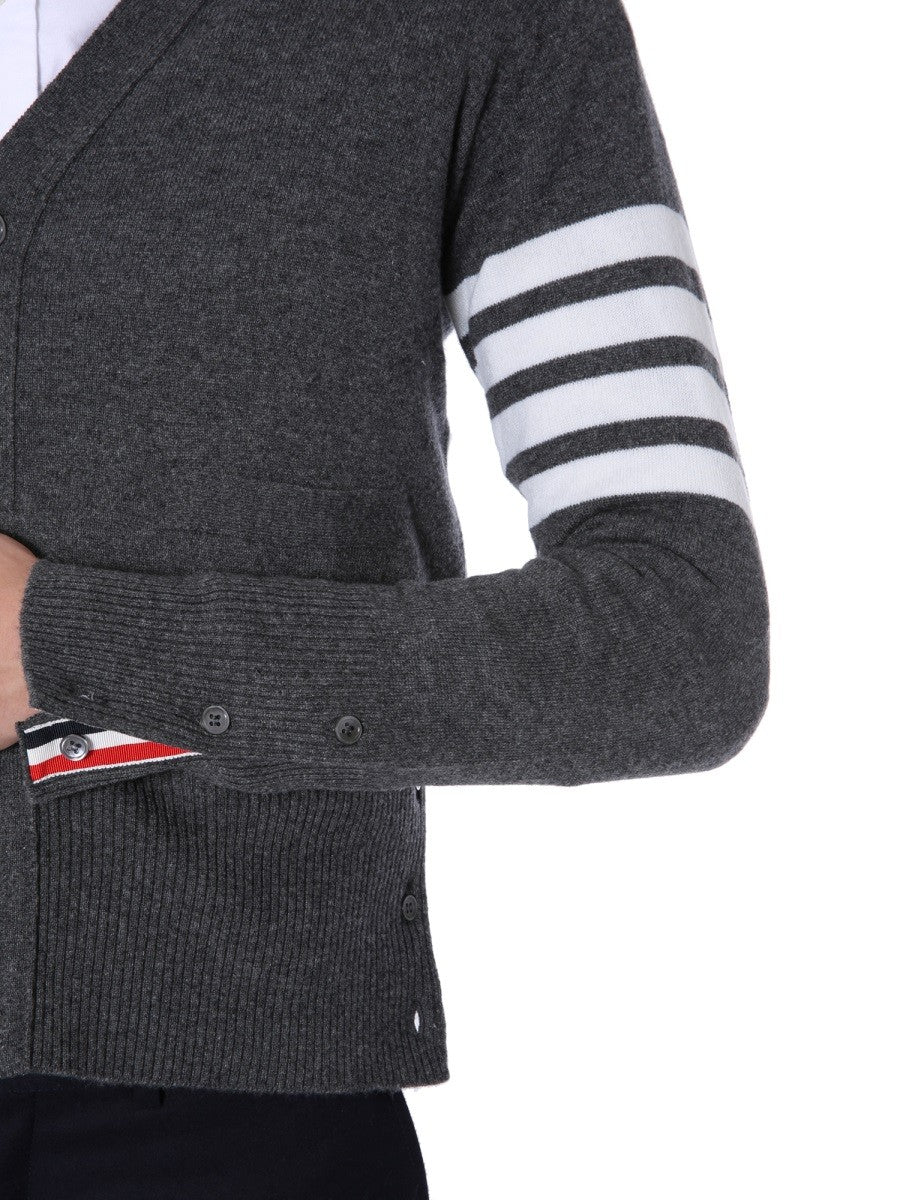 THOM BROWNE V-NECK CARDIGAN