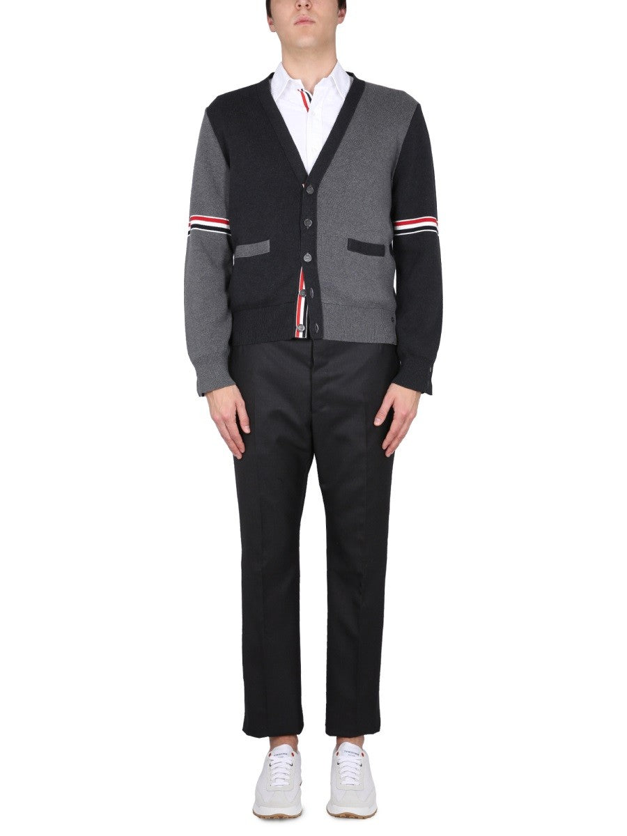 THOM BROWNE V-NECK CARDIGAN