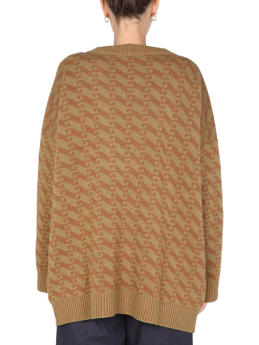 JEJIA V-NECK JACQUARD SWEATER