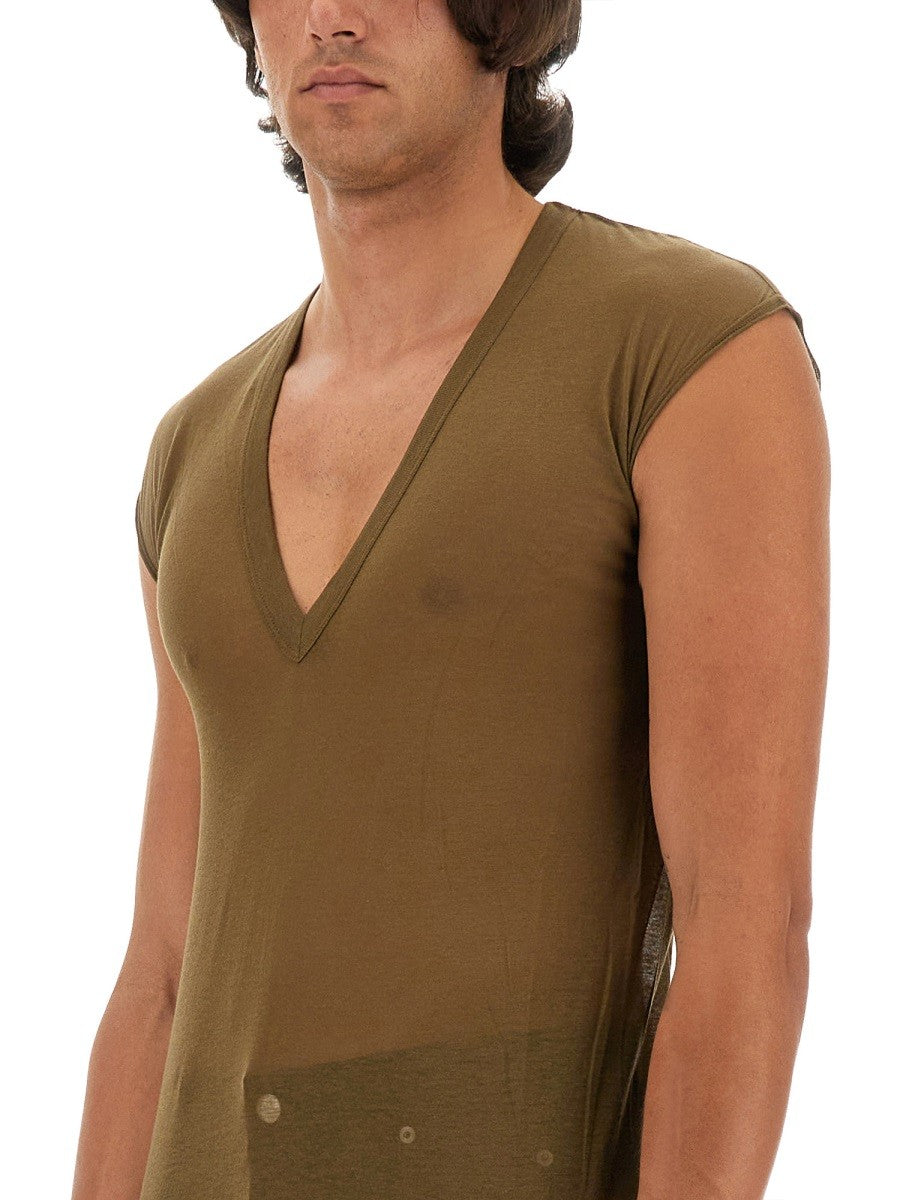 RICK OWENS V-NECK T-SHIRT