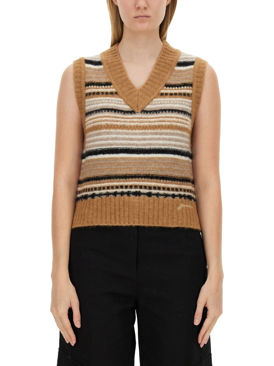 GANNI V-NECK VEST