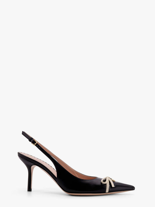 Valentino Garavani Valentino garavani leather slingback with patent leather toe