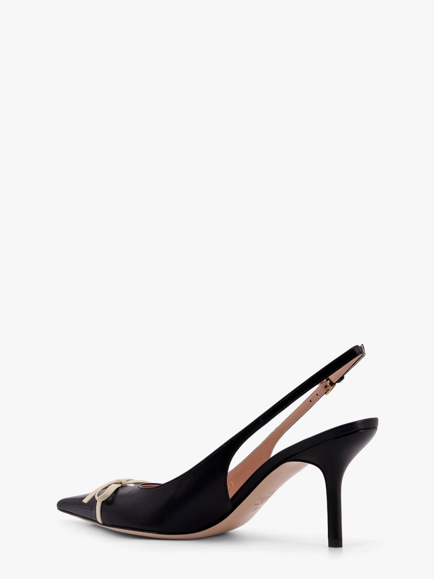 Valentino Garavani Valentino garavani leather slingback with patent leather toe