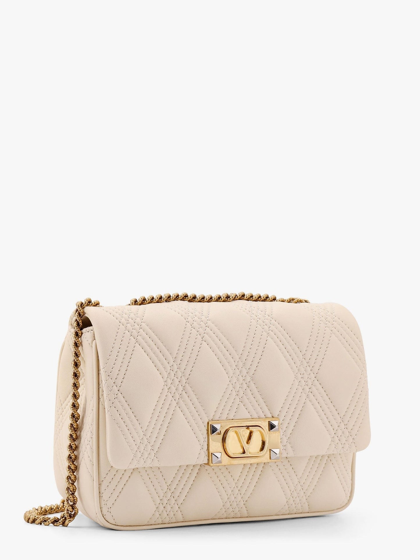 Valentino Garavani Valentino garavani quiltie 67 leather medium shoulder bag with chain
