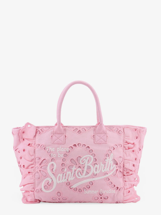 MC2 SAINT BARTH Vanity embroidered cotton handbag with volant