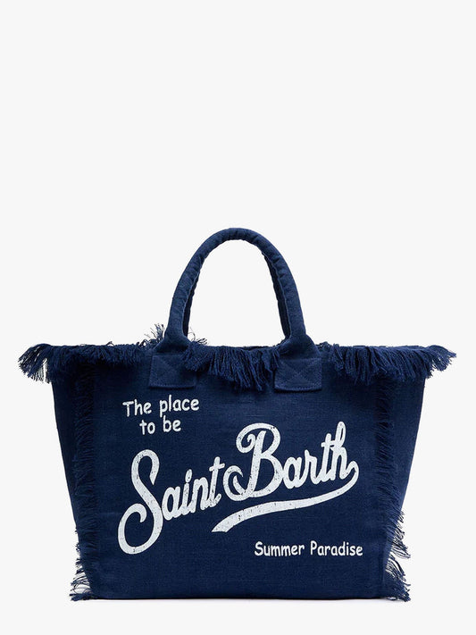 MC2 SAINT BARTH Vanity linen handbag with print