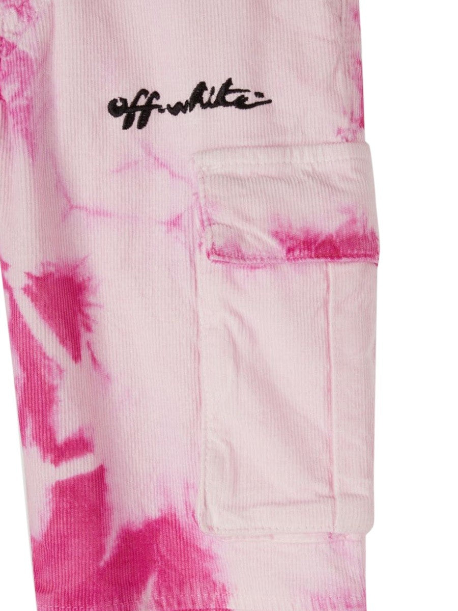 Off-white VELVET TIE DYE CARGO PANTS