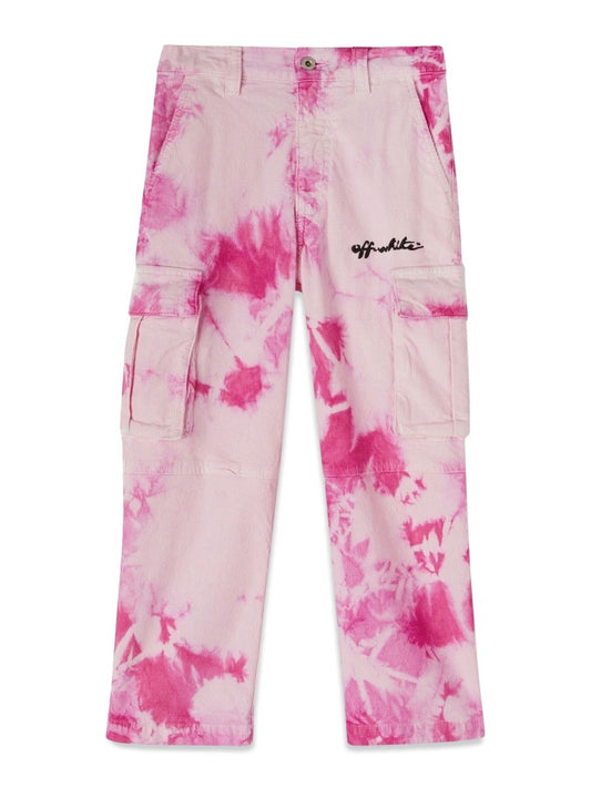 Off-white VELVET TIE DYE CARGO PANTS