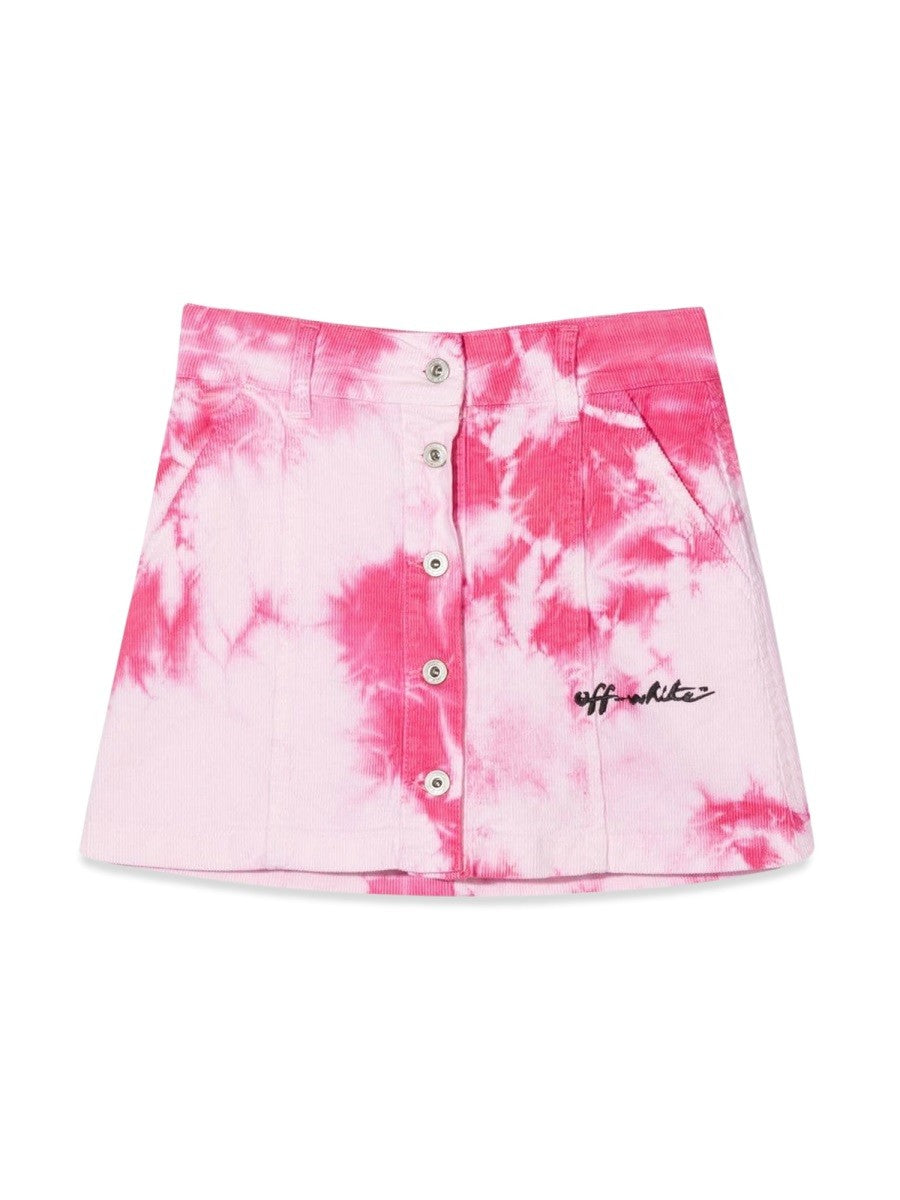 Off-white VELVET TIE DYE SKIRT