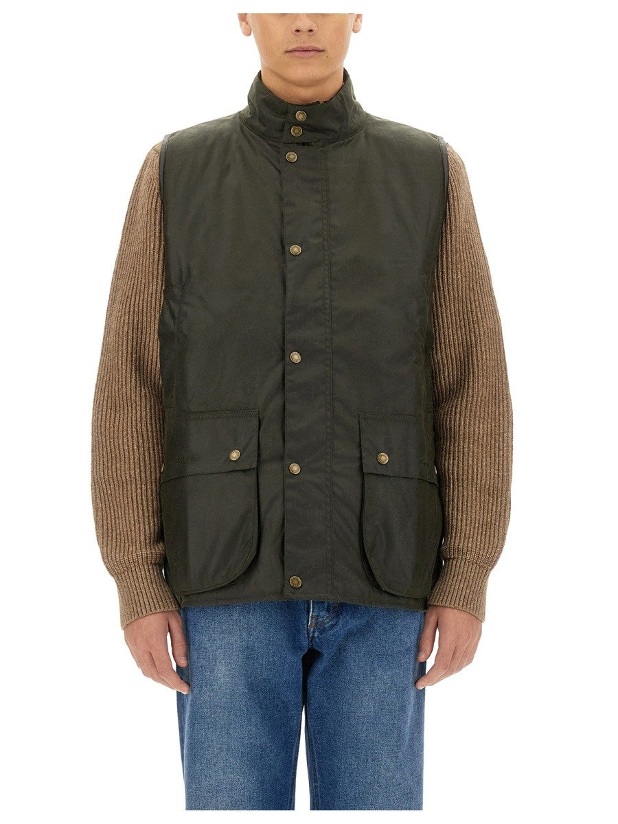 BARACUTA X BARBOUR VESTS WITH LOGO